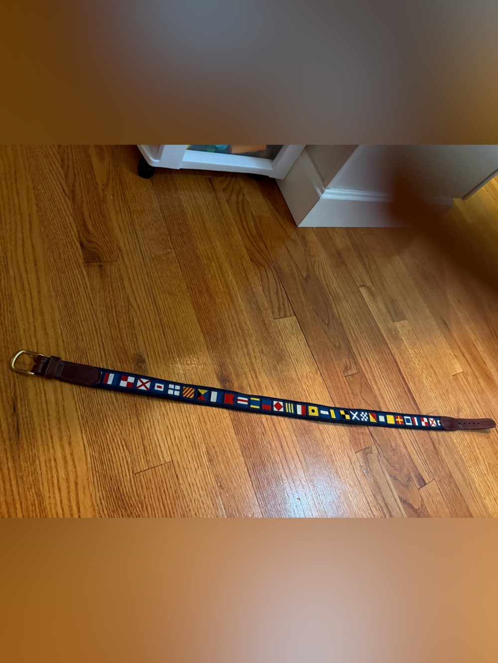 Vintage Navy Embroidered Nautical Signal Flag Belt
